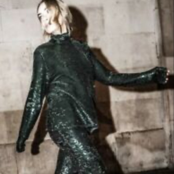 ZARA sequin turtleneck top and matching pants - Picture 13 of 13